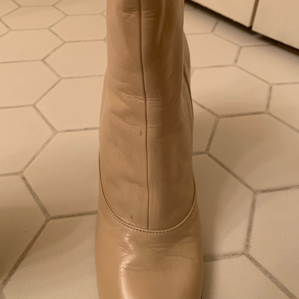 Miu Miu Creme Round Toe Booties - image 5